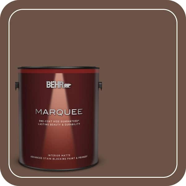 BEHR MARQUEE 1 gal. #N190-7 Moose Trail One-Coat Hide Matte Interior Paint & Primer (2)