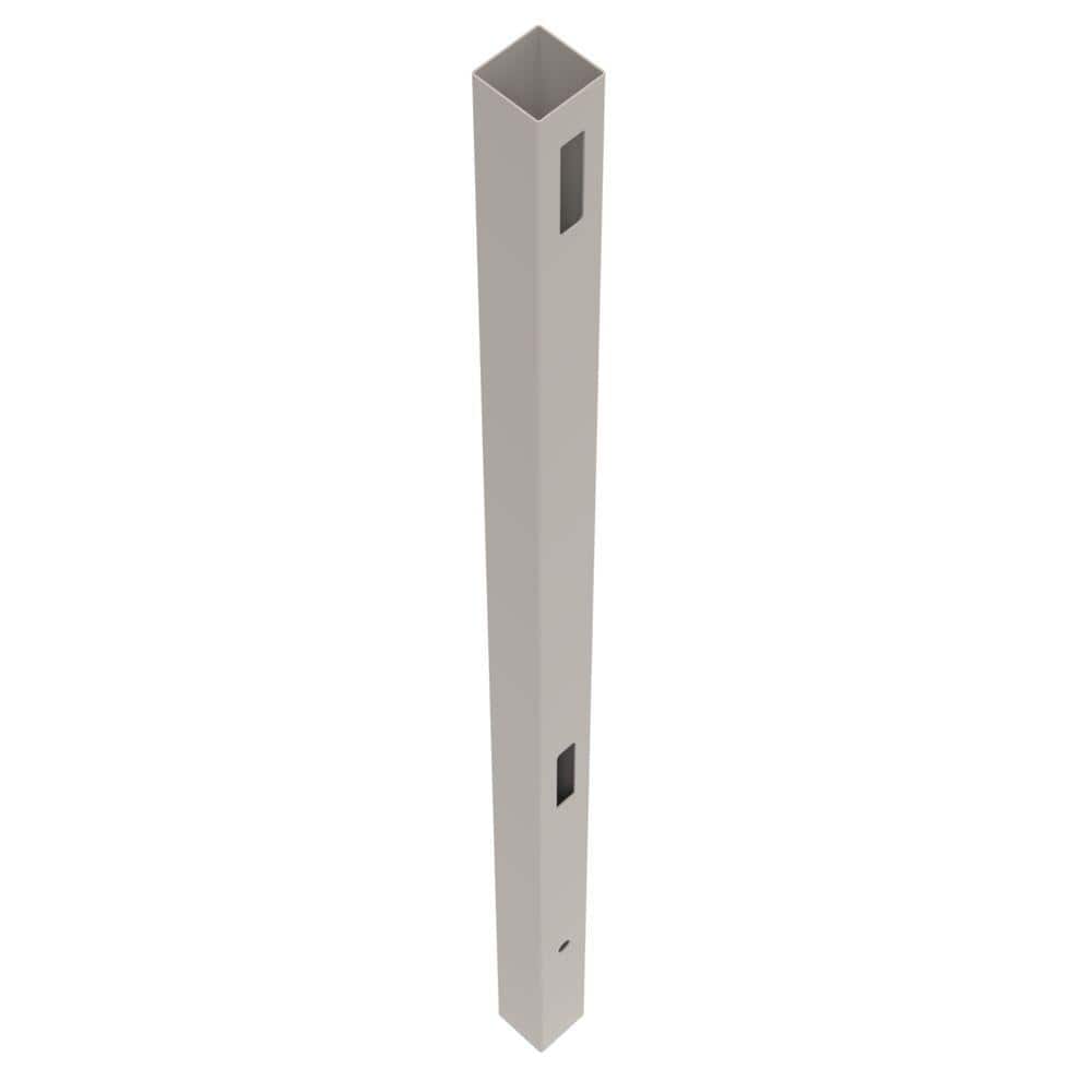 Barrette Outdoor Living Linden 5 in. x 5 in. x 108 in. Gray Vinyl Fence End Post (1)