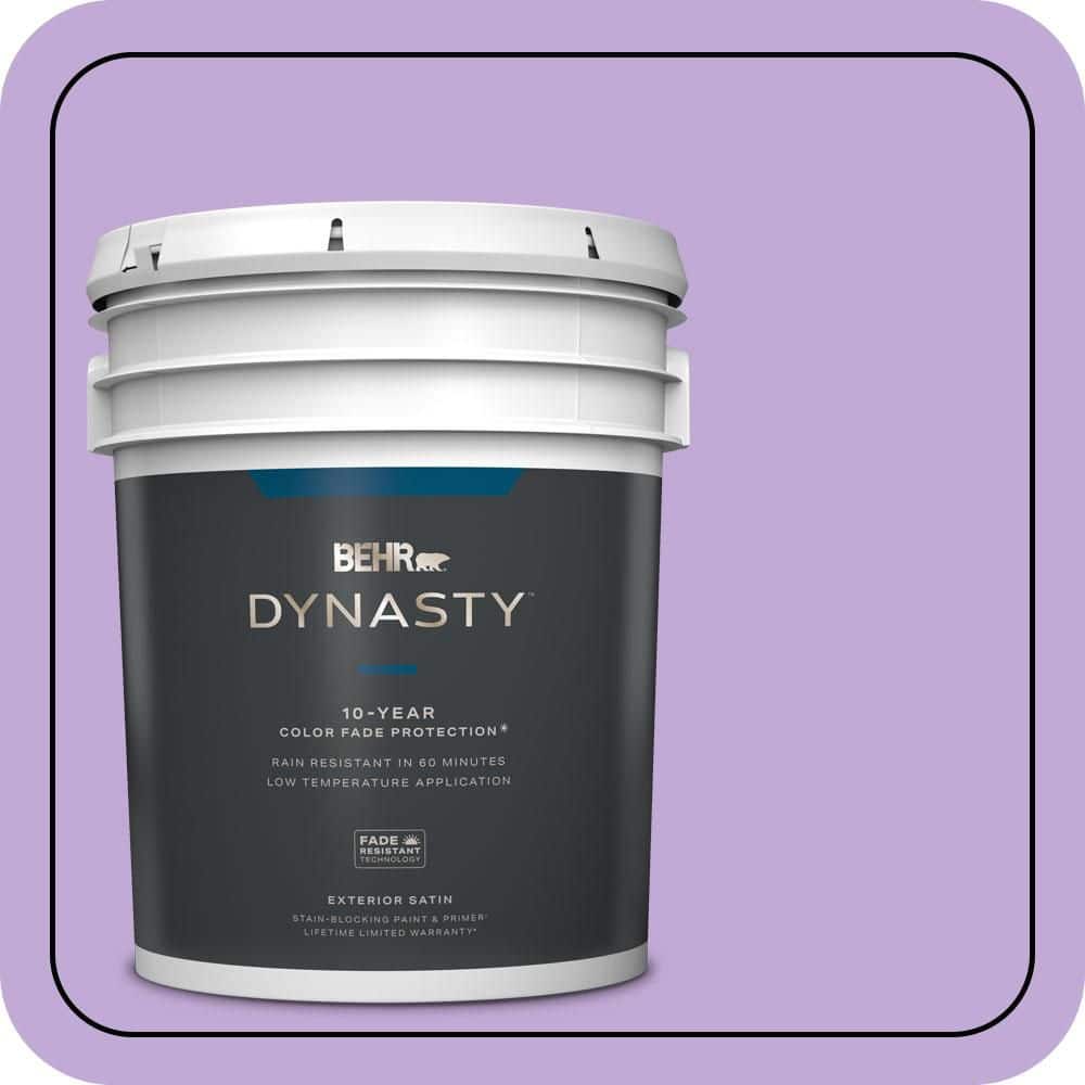 BEHR DYNASTY 5 gal. #MQ4-59 Purple Gladiola Satin Enamel Exterior Stain-Blocking Paint & Primer