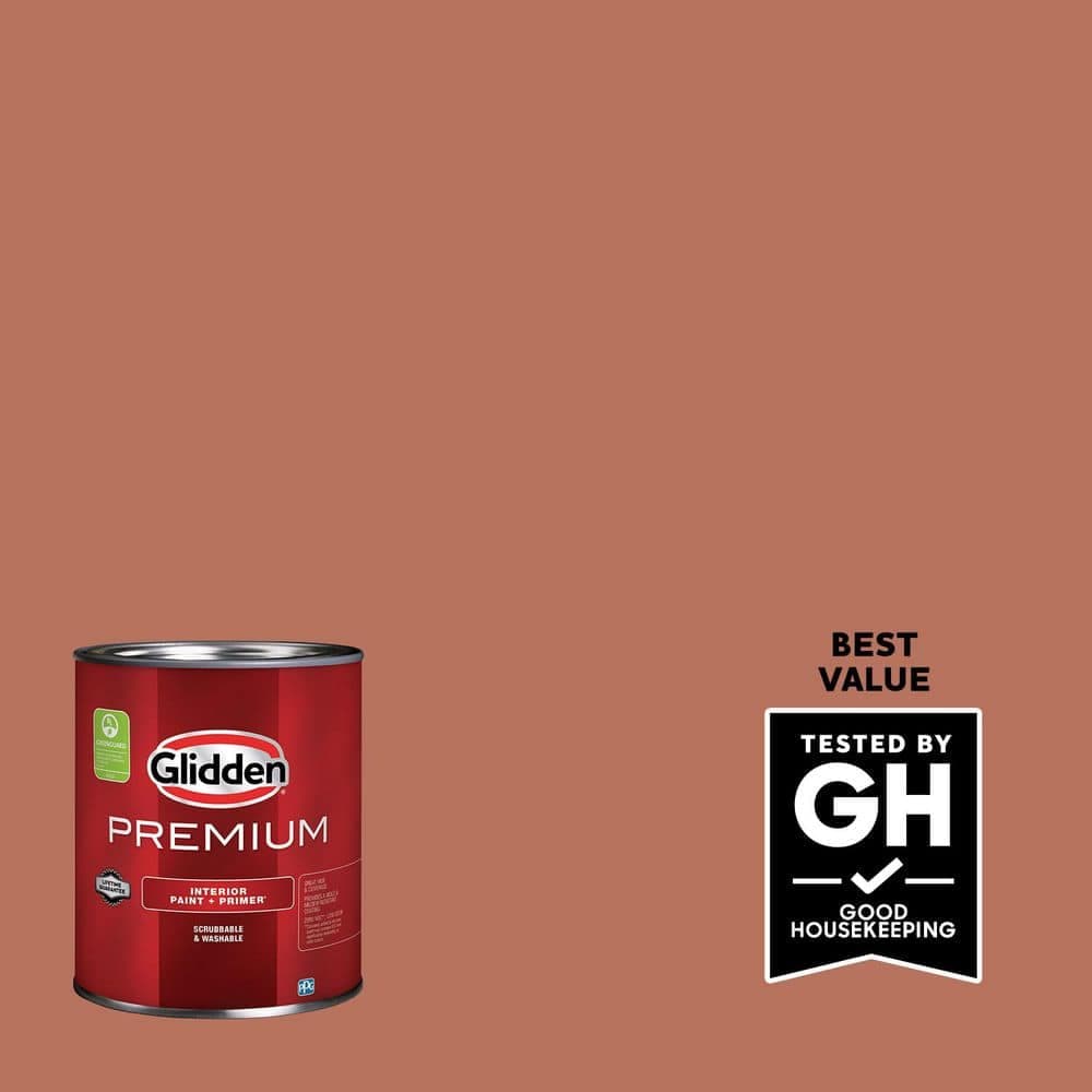 Glidden Premium 1 qt. PPG1063-6 Crushed Cinnamon Satin Interior Latex Paint (1)