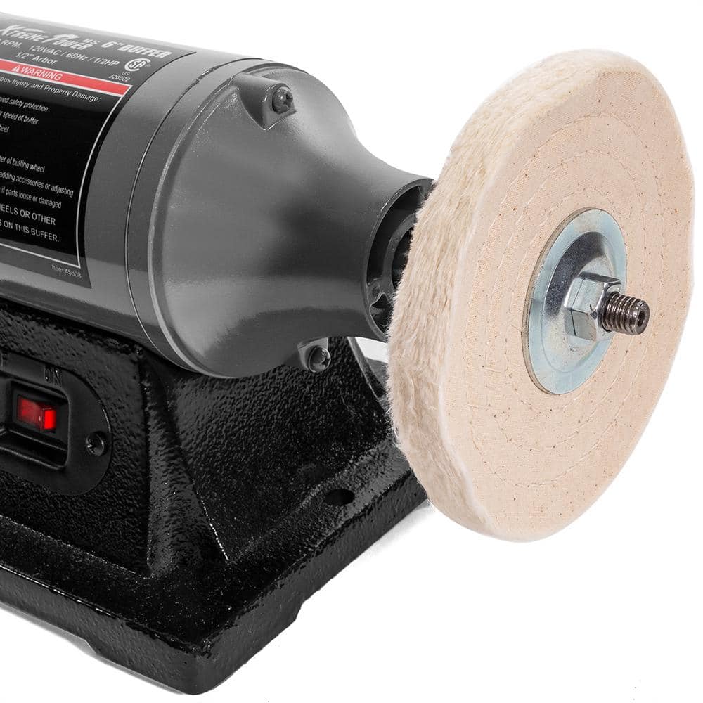 XtremepowerUS 6 in. 1/2 HP Electric Heavy-Duty Buffer Benchtop Dual Pad Polisher Grinder (3)