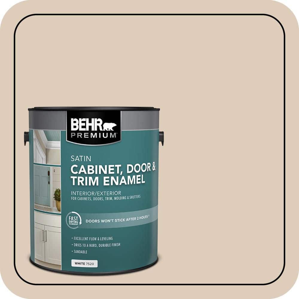 BEHR PREMIUM 1 gal. #MS-21 Spanish Tan Satin Enamel Interior/Exterior Cabinet, Door & Trim Paint
