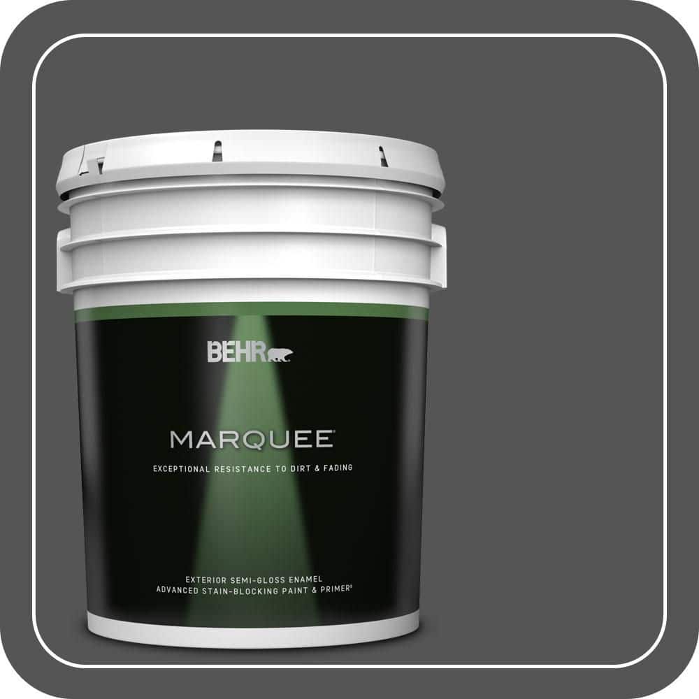BEHR MARQUEE 5 gal. #PPU25-01 Carbon Copy Semi-Gloss Enamel Exterior Paint & Primer