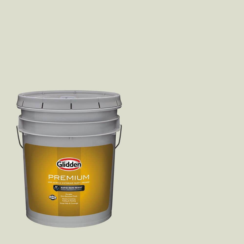 Glidden Premium 5 gal. PPG1126-3 Pinch Of Pistachio Satin Exterior Latex Paint