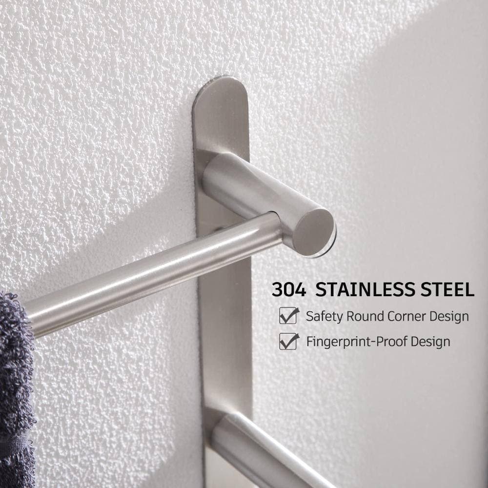 Unbranded Brushed Nickel 3-Tier Ladder Towel Rack Wall Mount in SUS304 stainless steel, 22.9W x 12.6H x 4.8D sturdy (3)