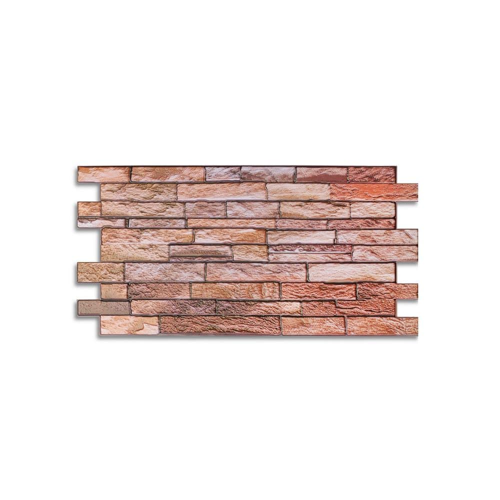 FINECRAFT DECOR 3 ft. x 1 1/2 ft. x 3/16 in Claystone Slate Brown Faux Decorative 3D Wall Panel for Interior (10-Pc)