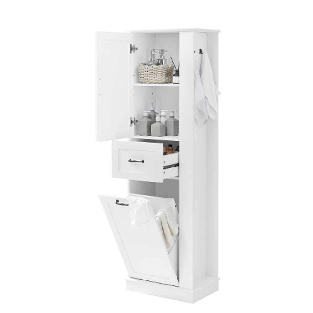 Adrinfly 20 in. W 13.8 in. D 67.8 in. H Linen Cabinet Modern Storage Cabinet w/ Tilt-Out Compartment, 80 lbs. Capacity (4)