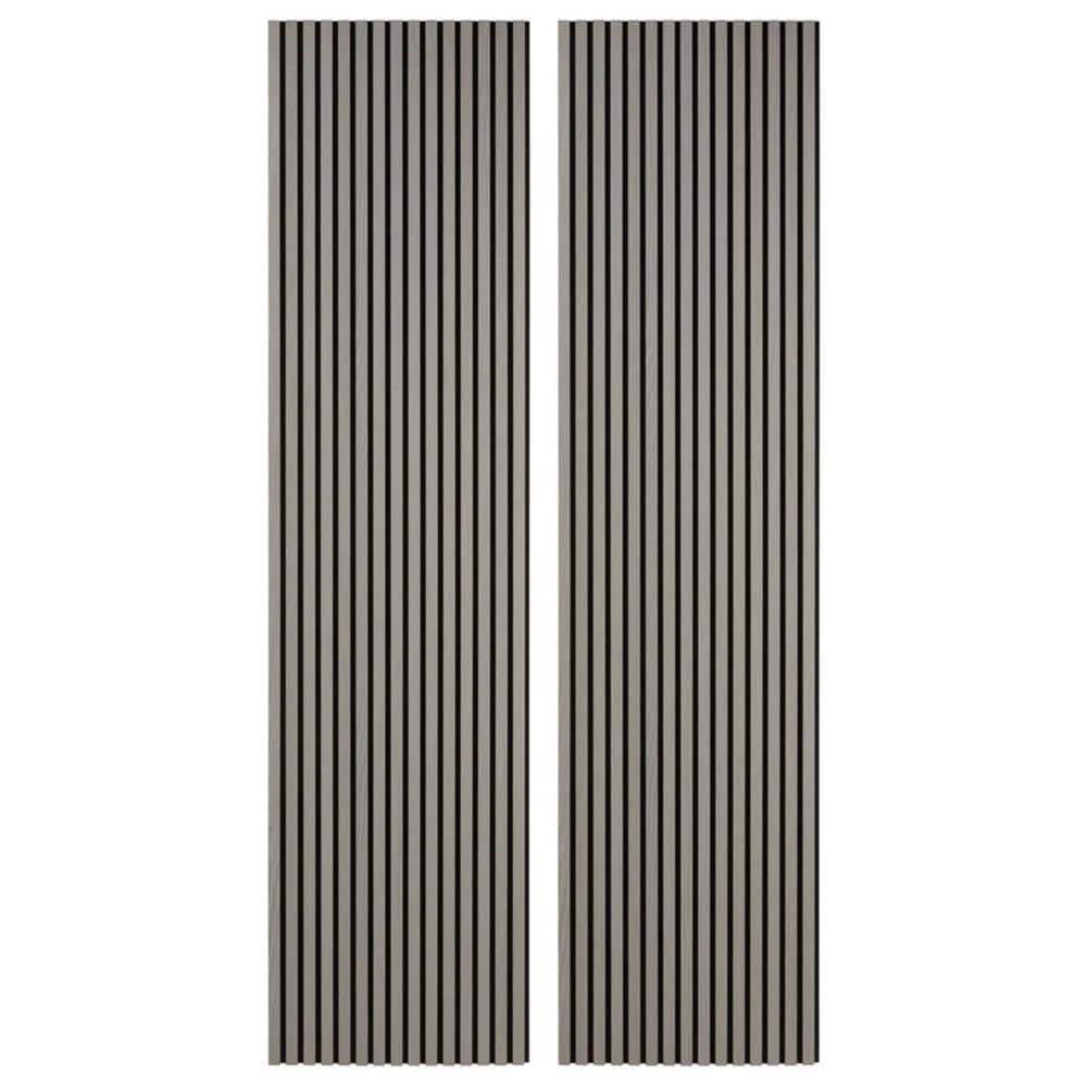 Ejoy 94.5 in. x 12.6 in x 0.8 in. Acoustic Vinyl Wall Cladding Siding Board in Space Grey Color (Set of 2-Piece) (2)