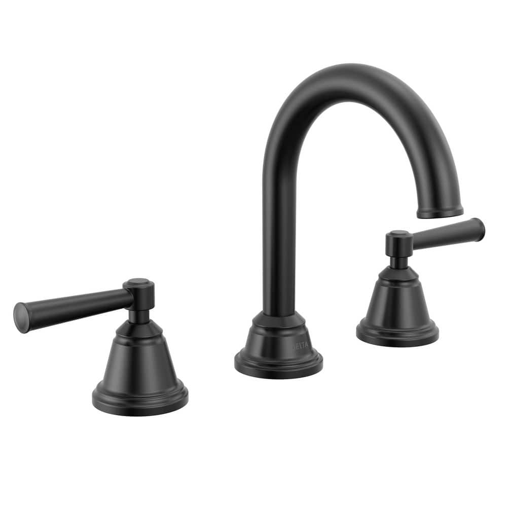 Delta Foundations Design Series Traditional 8 in. Widespread Double Handle Bathroom Sink Faucet in Matte Black