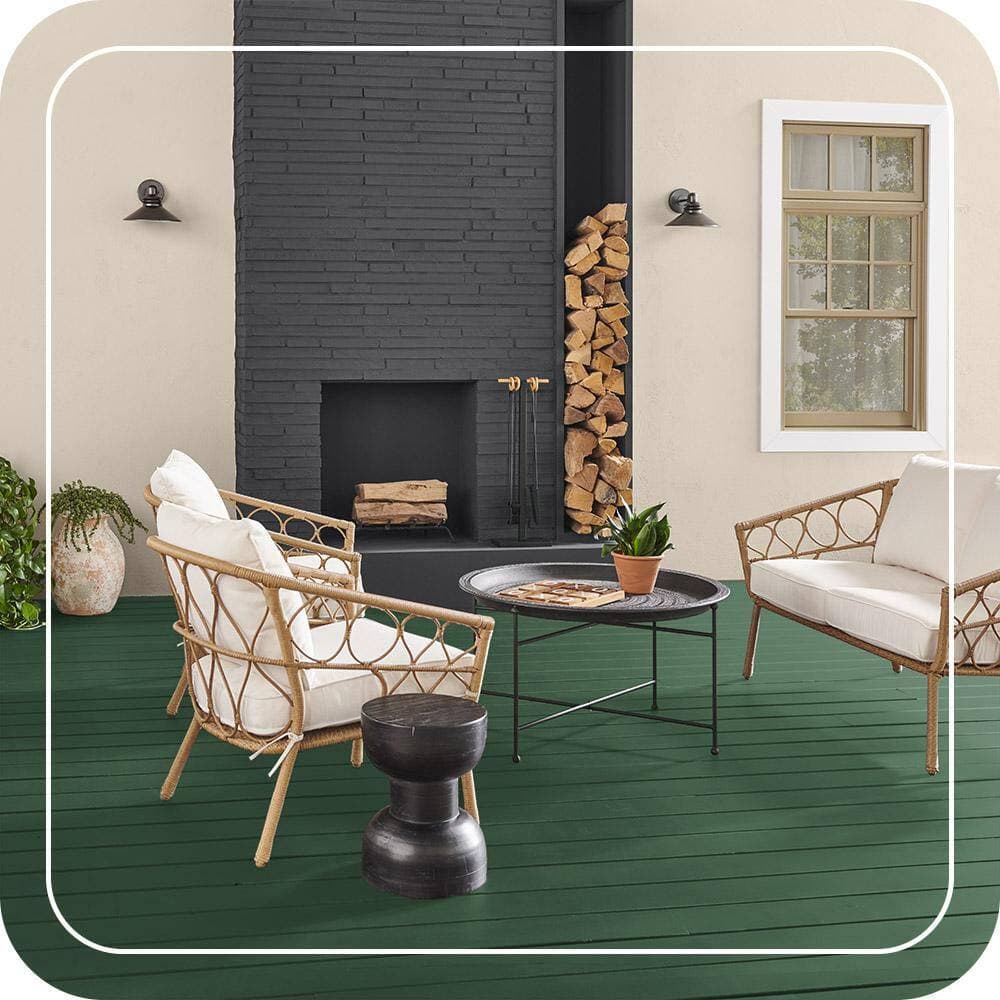 BEHR PREMIUM 1 qt. #M410-7 Perennial Green Solid Color Waterproofing Exterior Wood Stain and Sealer (4)
