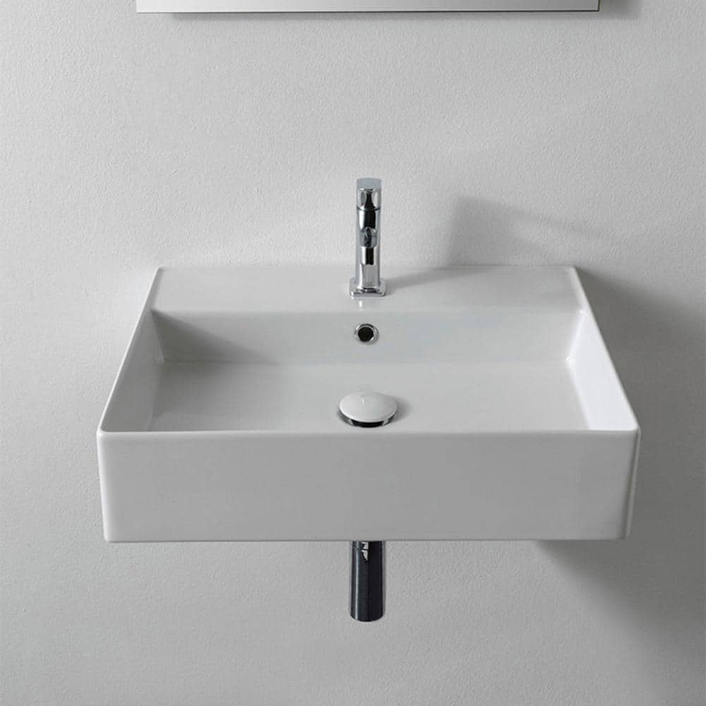 Nameeks Teorema Wall Mounted Bathroom Sink in White (2)