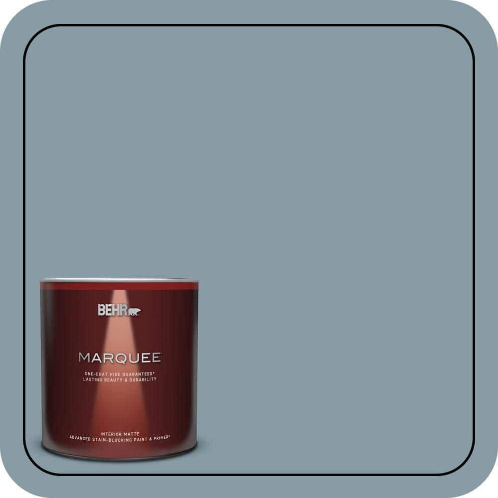 BEHR MARQUEE 1 qt. #MQ5-27 Rainy Season One-Coat Hide Matte Interior Paint & Primer