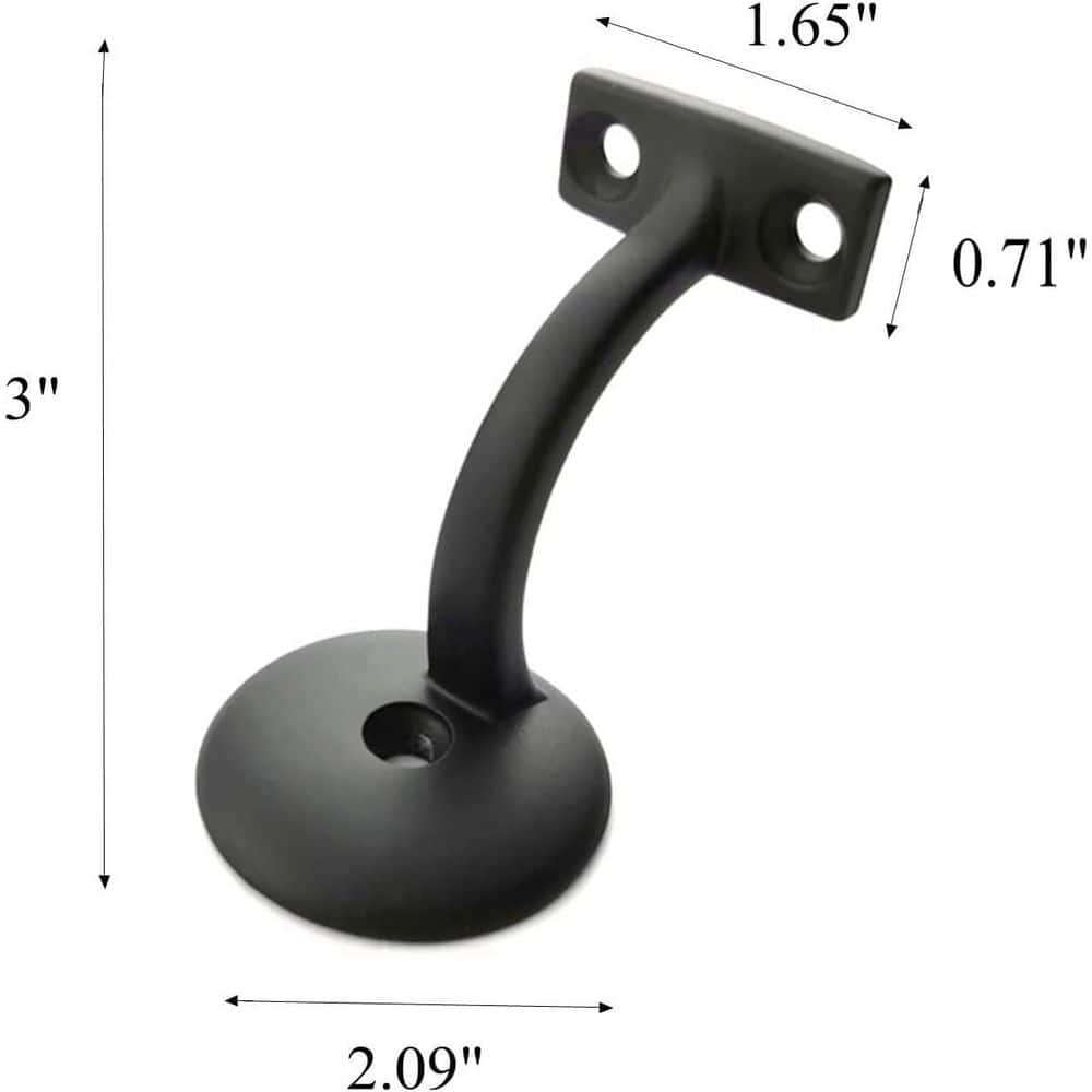 Afoxsos 3 Zinc Alloy Handrail Brackets Solid Heavy Duty Round Base Satin Black Contemporary Design 6-Pack Cable Railing System (3)