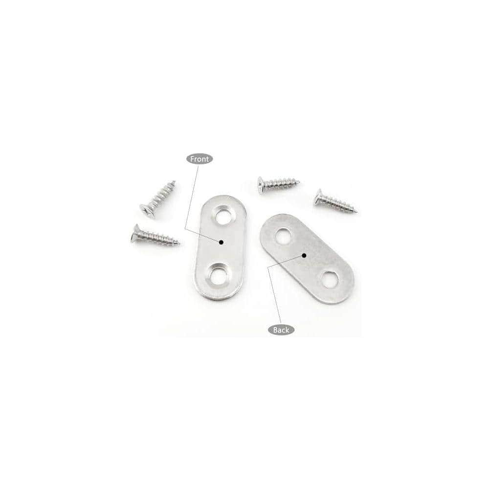 KIWDZFU 1.42 x 0.63 in Stainless Steel Flat Fixing Brackets with Screws for Furniture Joints Repair and DIY Projects 6 Pack (3)