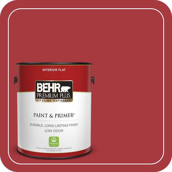 BEHR PREMIUM PLUS #BXC-03 Scarlet Flat Low Odor & Primer (2)