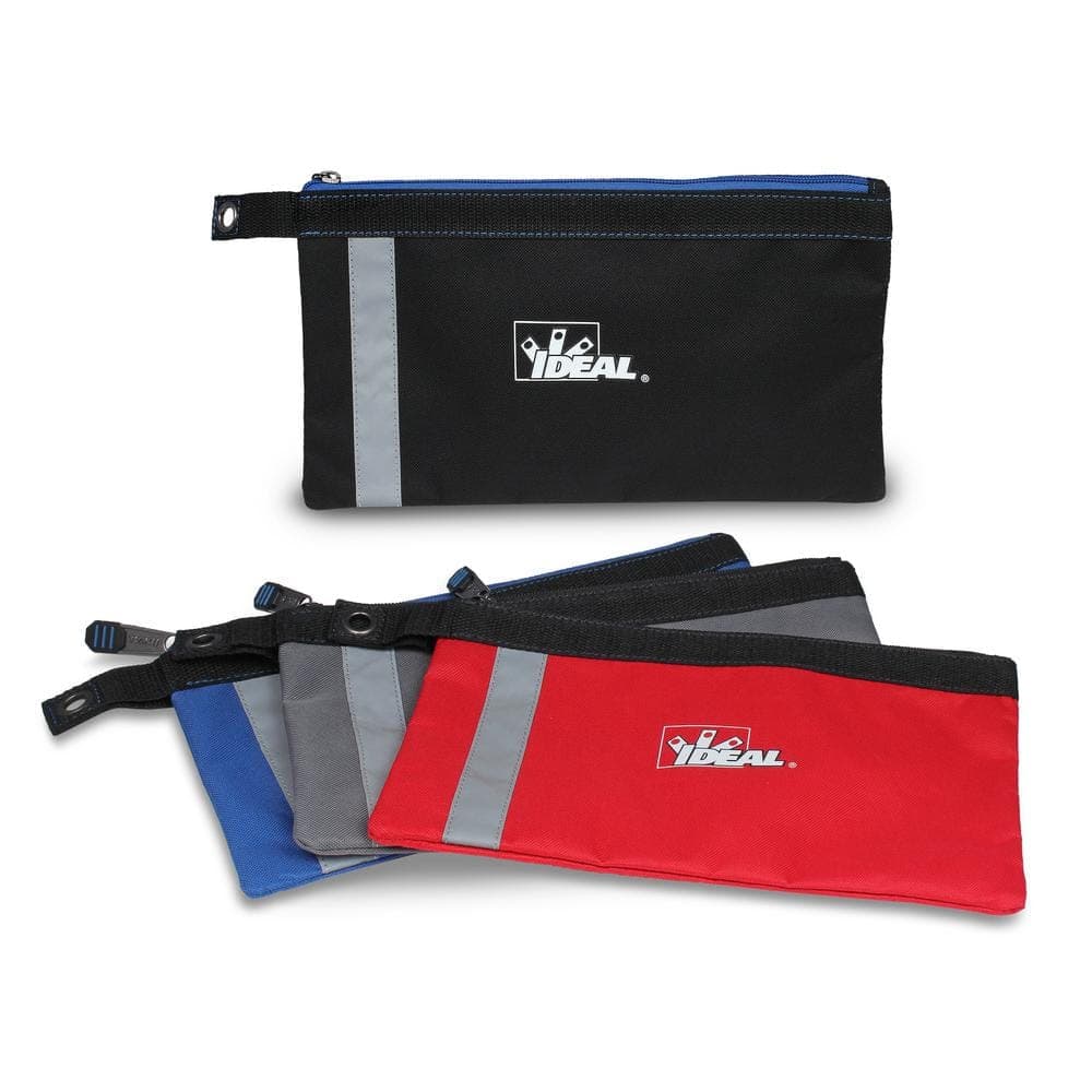 IDEAL Zipper Bag, Flat Pouch 12.5 in. x 7 in. x 0.5 in. Colors (4-Pack)