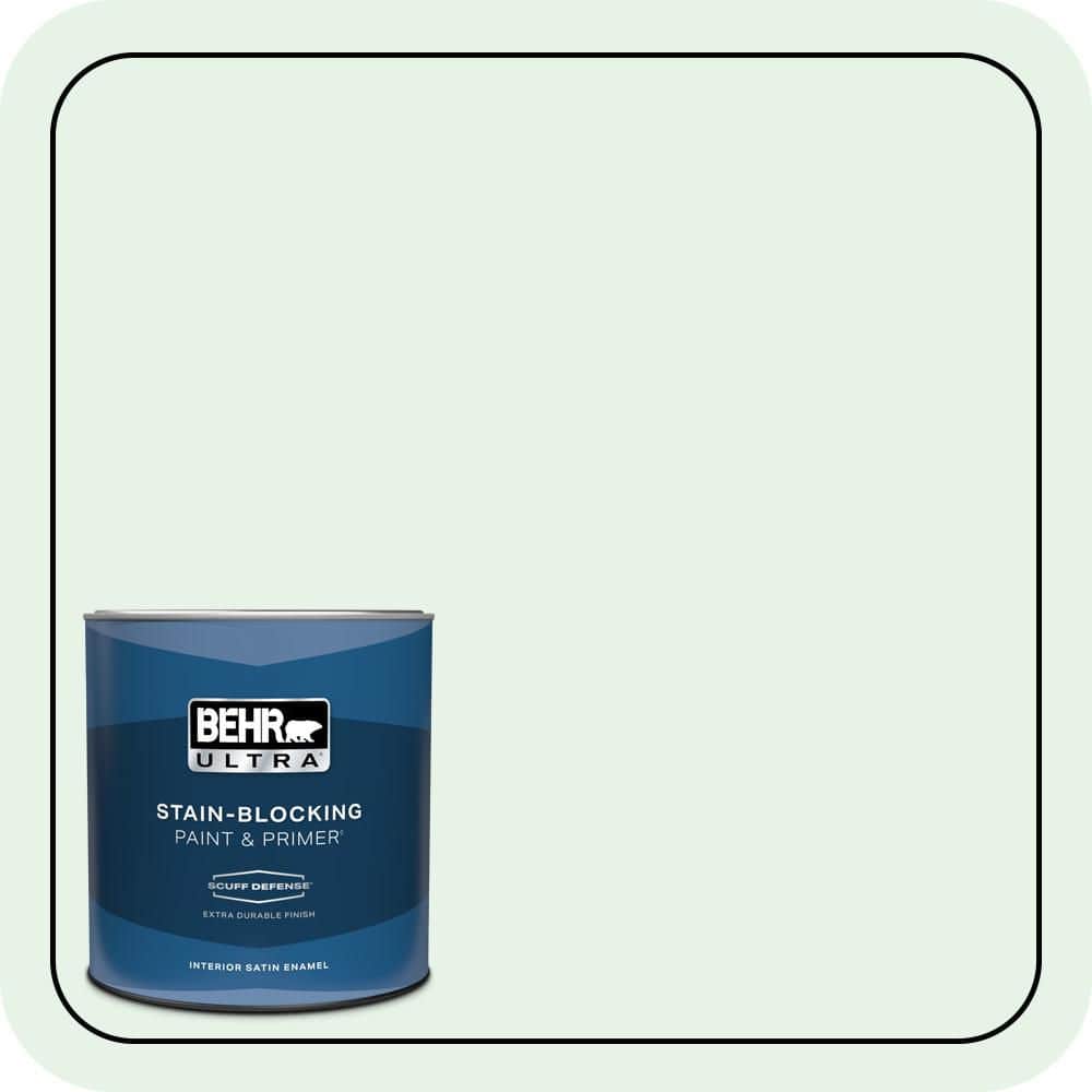 BEHR ULTRA 1 qt. #470C-1 Mint Fizz Extra Durable Satin Enamel Interior Paint & Primer