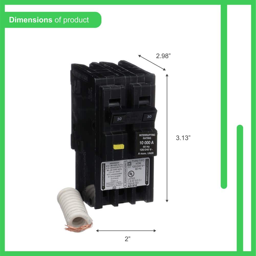 Square D Homeline 30-Amp 2-Pole GFCI Circuit Breaker (HOM230GFIC) (4)