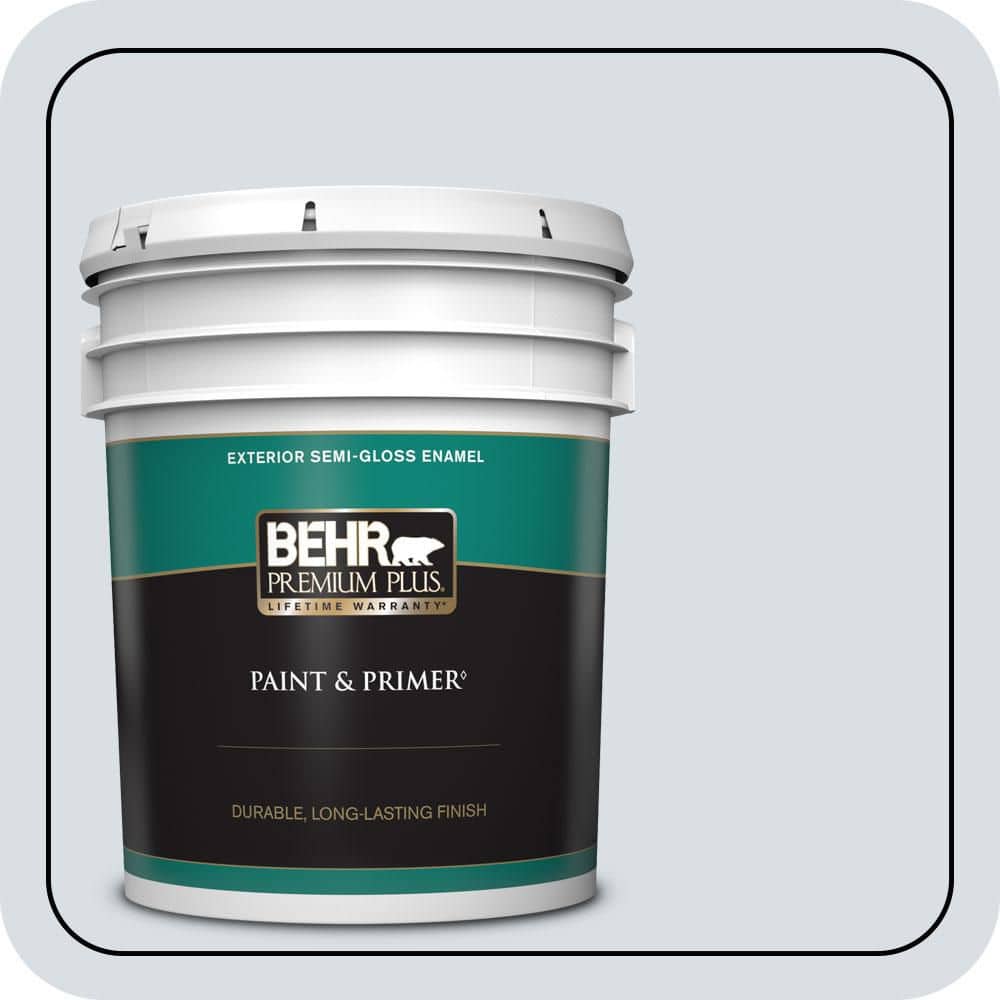 BEHR PREMIUM PLUS 5 gal. #MQ3-26 Mainsail Semi-Gloss Enamel Exterior Paint & Primer