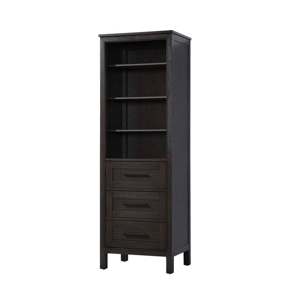 TIMELESS HOME 24 in. W x 18 in. D x 72 in. H Brown Freestanding Linen Cabinet (3)