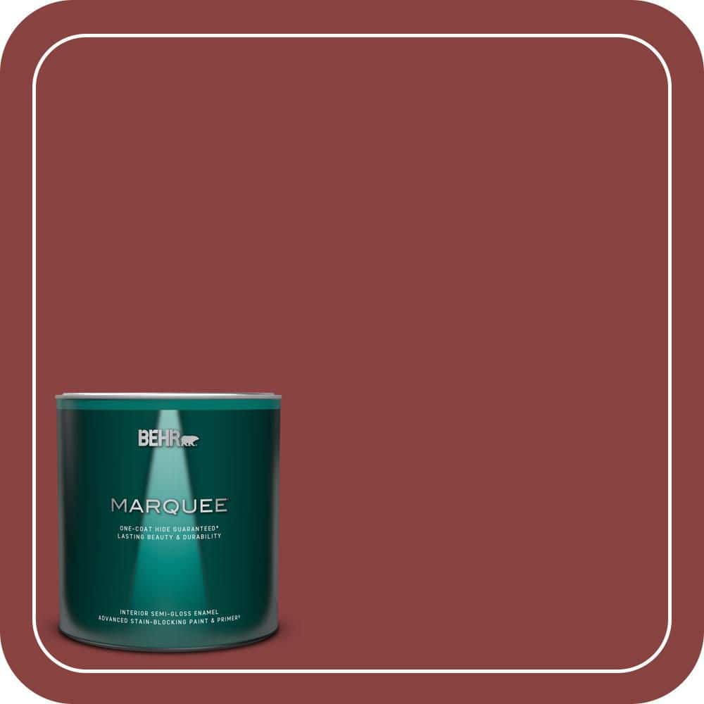 BEHR MARQUEE 1 qt. #QE-07 Country Lane Red Semi-Gloss Enamel Interior Paint & Primer