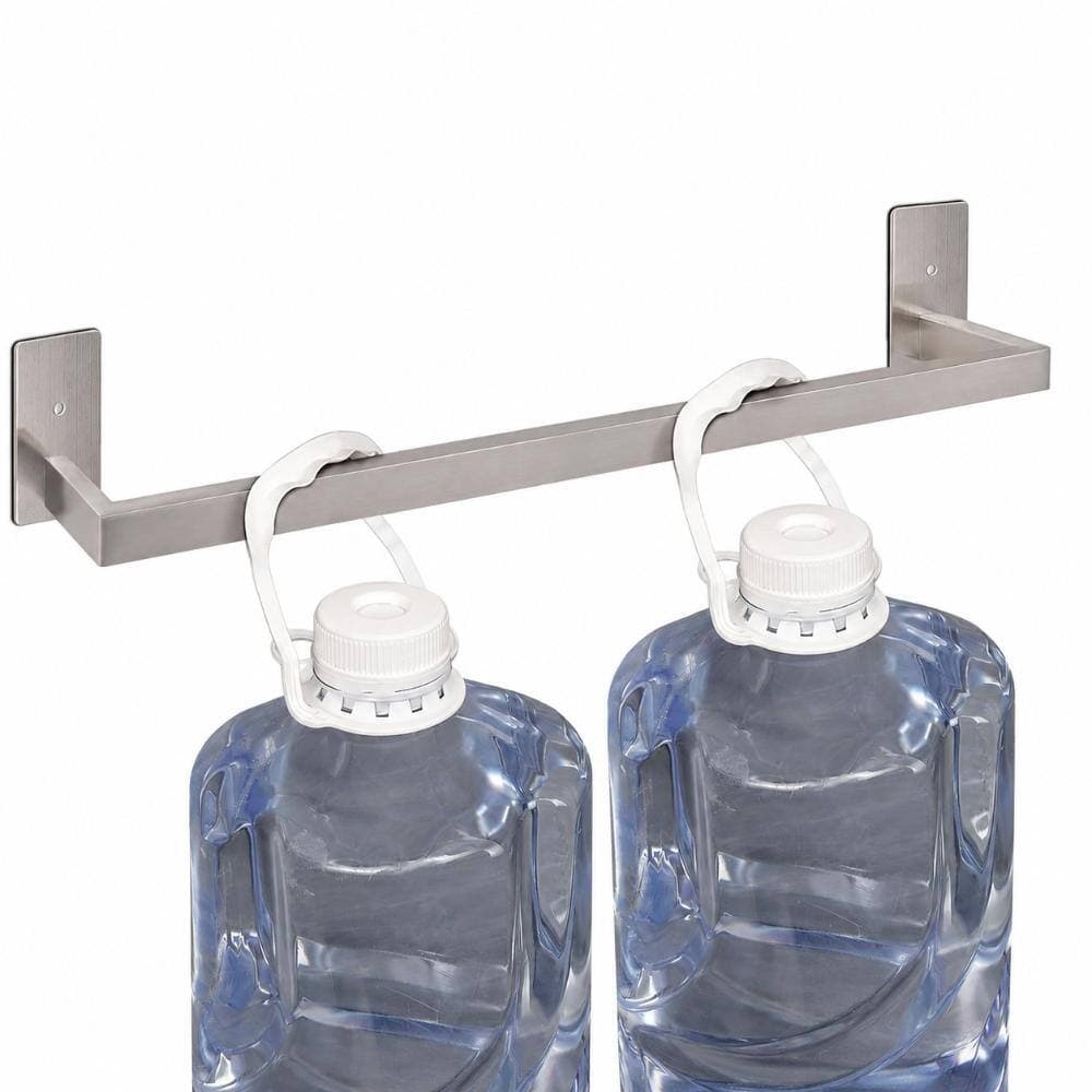 Unbranded 24 in. Dual-Install Self-Adhesive Wall Mount Towel Bar Bath Holder in Brushed Nickel Stainless Steel (3)