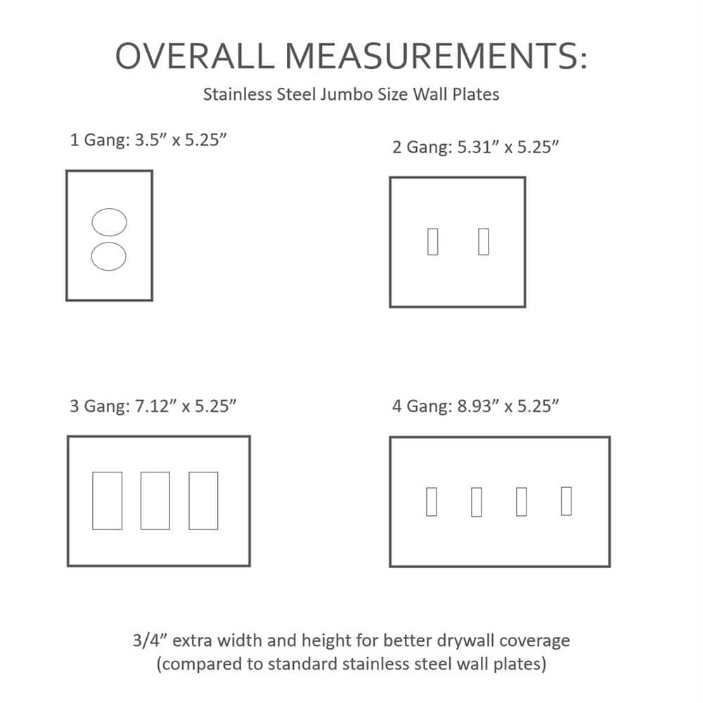 Legrand Pass & Seymour 302/304 S/S 2 Gang 1 Toggle 1 Duplex Oversized Wall Plate, Stainless Steel (1-Pack) (3)