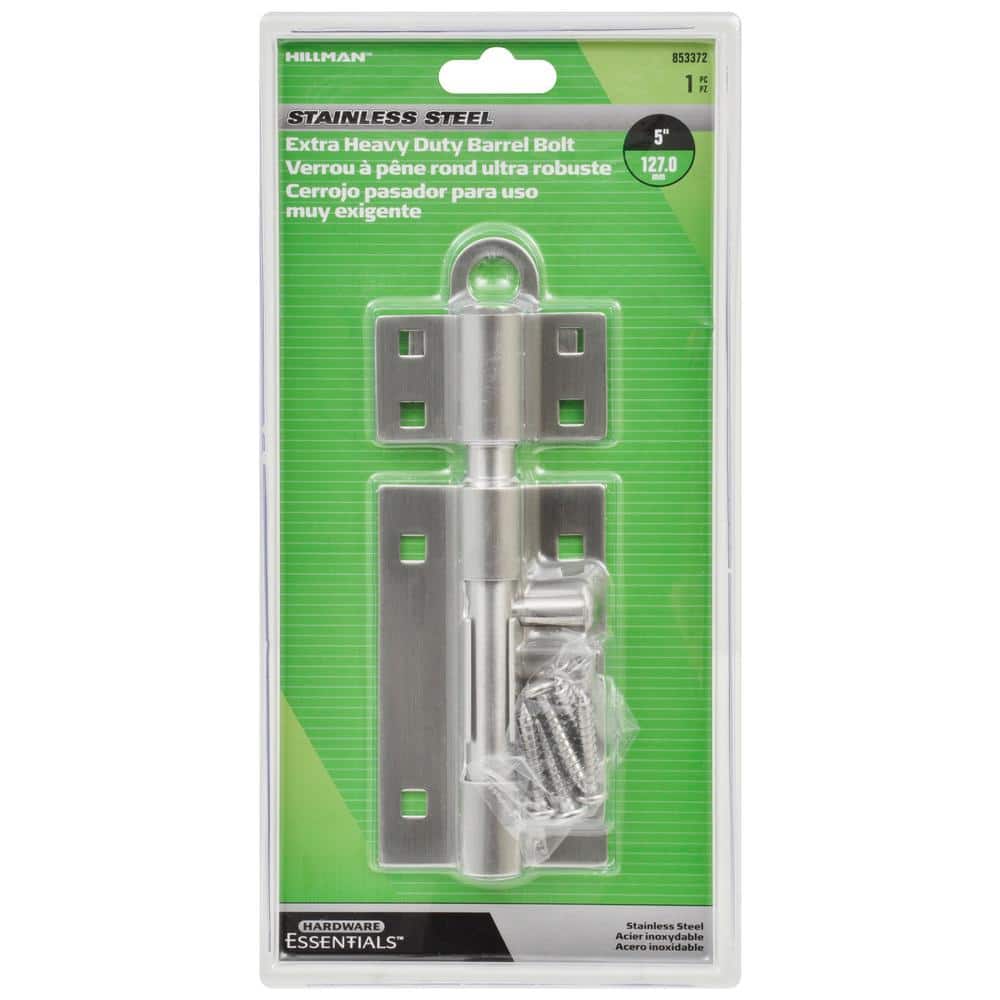Hardware Essentials 5 in. Stainless Steel Extra Heavy Gate Barrel Bolt (2)