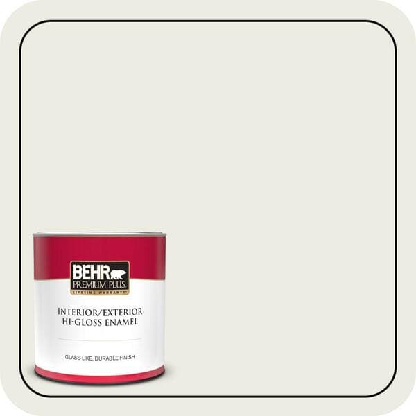 BEHR PREMIUM PLUS 1 qt. #ECC-37-2 Grand Heron Hi-Gloss Enamel Interior/Exterior Paint & Primer (2)