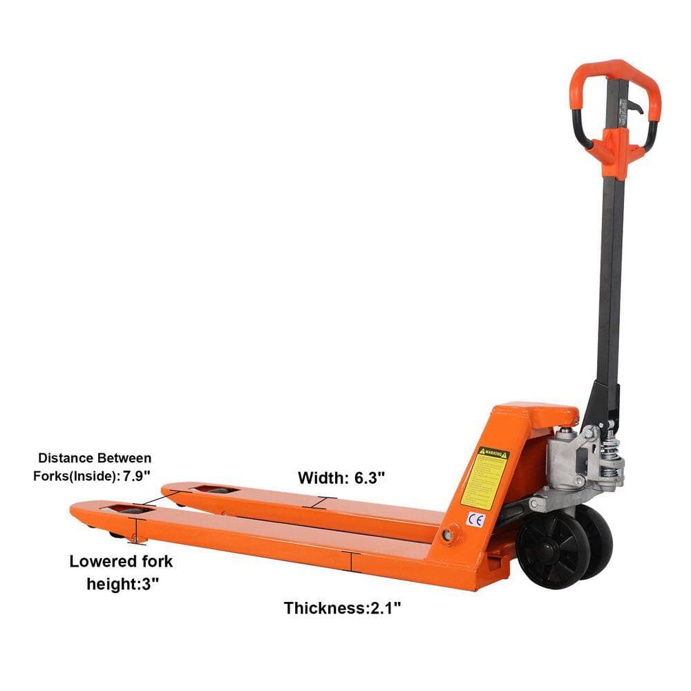 TORY CARRIER 5,500 lbs. Hand Pallet Jack Warehouse Hydraulic Manual Pallet Truck 48 x 21 in. Fork Size Orange (2)