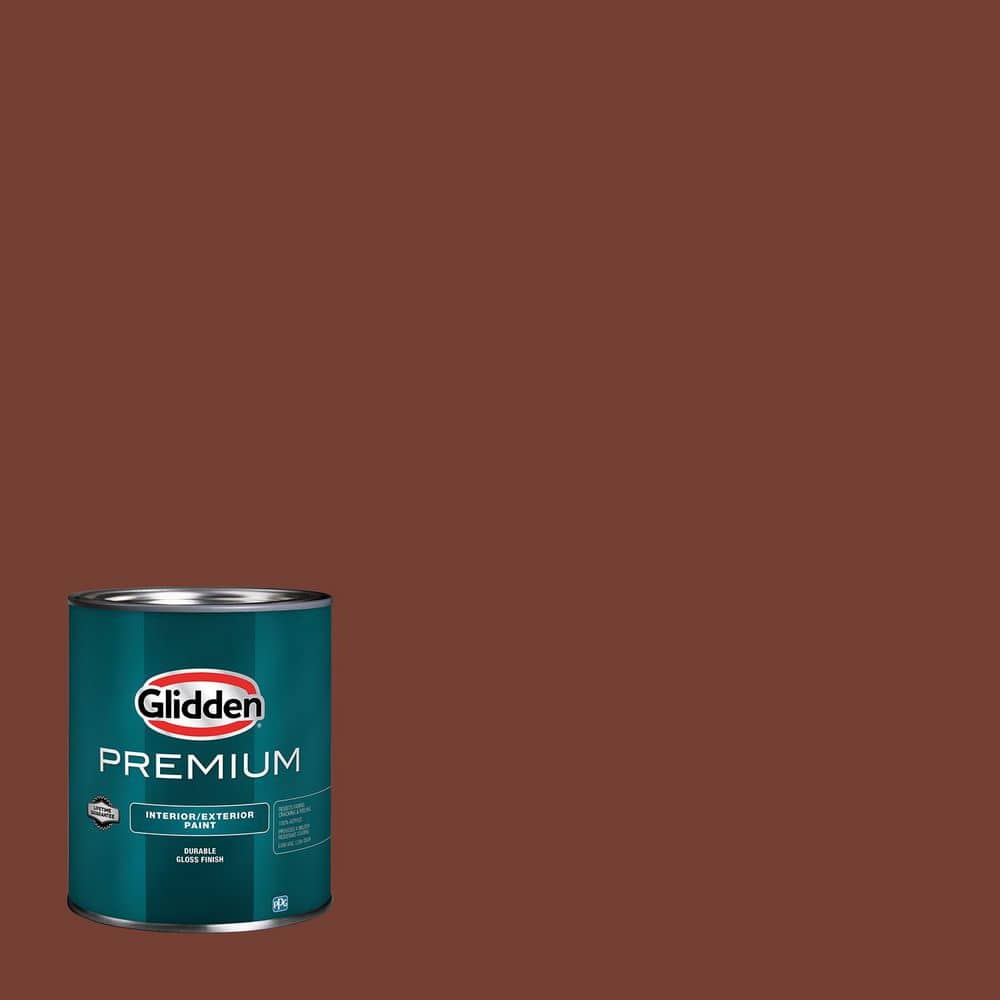 Glidden Premium 1 qt. Warm Mahogany PPG1060-7 High Gloss Interior/Exterior Trim, Door and Cabinet Paint