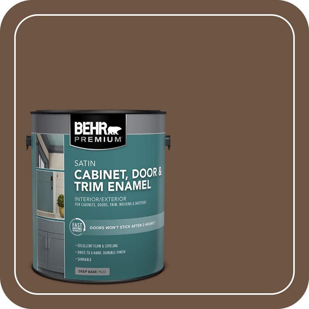BEHR PREMIUM 1 gal. #280F-7 Breakfast Blend Satin Enamel Interior/Exterior Cabinet, Door & Trim Paint