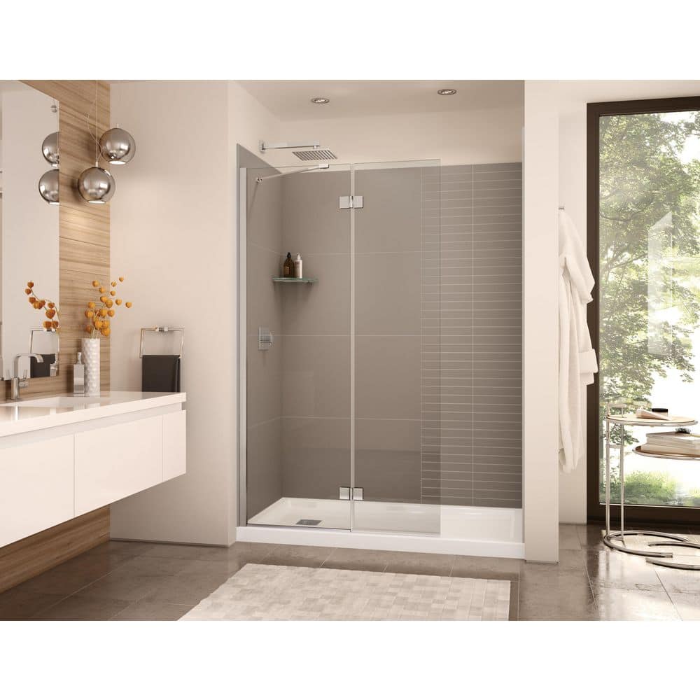 MAAX Utile 60 in. W x 32.5 in. D x 80 in. H Three piece Direct-to-Stud Composite Alcove Shower Wall Surrounds in Taupe