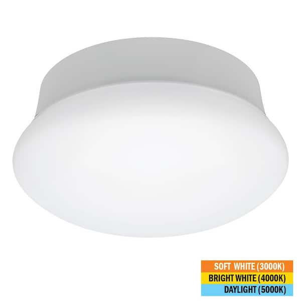Commercial Electric Spin Light 7 in. Closet Light LED Flush Mount Ceiling Light 3000K 4000K 5000K Selectable Laundry Room Hallway Stairway