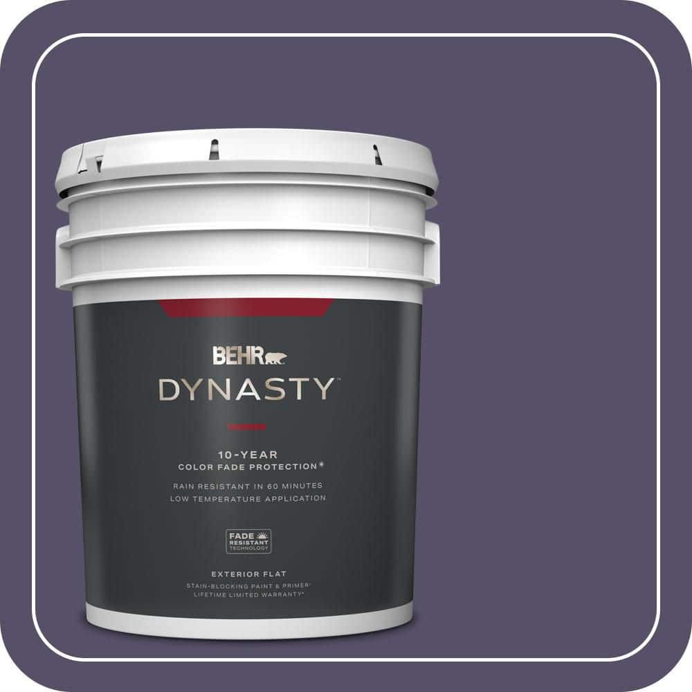 BEHR DYNASTY 5 gal. #650F-7 Violet Eclipse Flat Exterior Stain-Blocking Paint & Primer