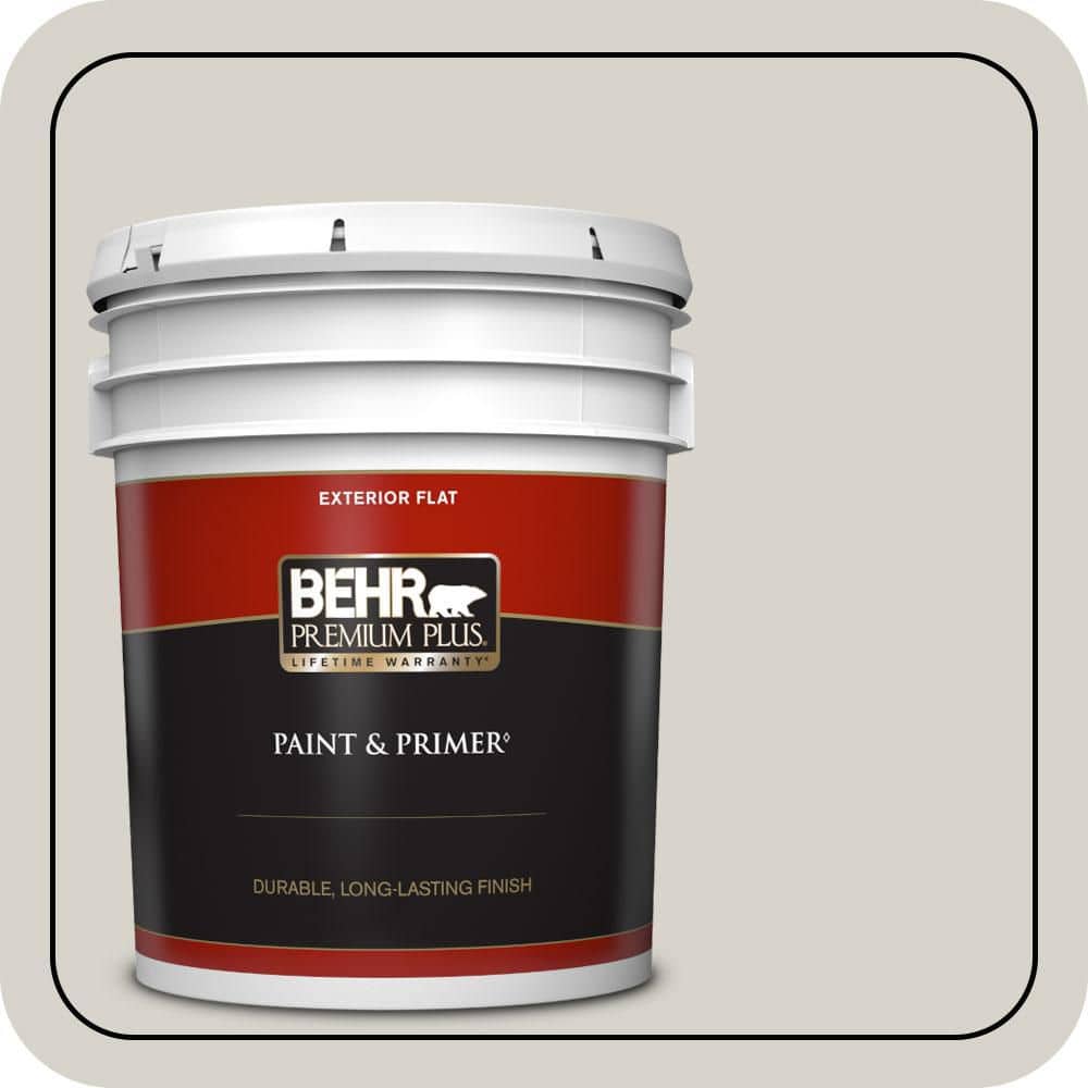 BEHR PREMIUM PLUS 5 gal. #PPU25-10 Soft Secret Flat Exterior Paint & Primer