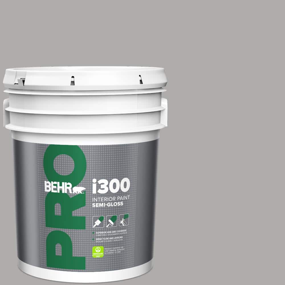 BEHR PRO 5 gal. #HDC-NT-27A Soft Pebble Semi-Gloss Interior Paint