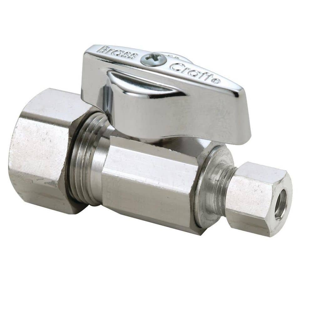 BrassCraft 1/2 in. Nominal Compression Inlet x 1/4 in. Compression Brass Outlet 1/4-Turn Straight Valve