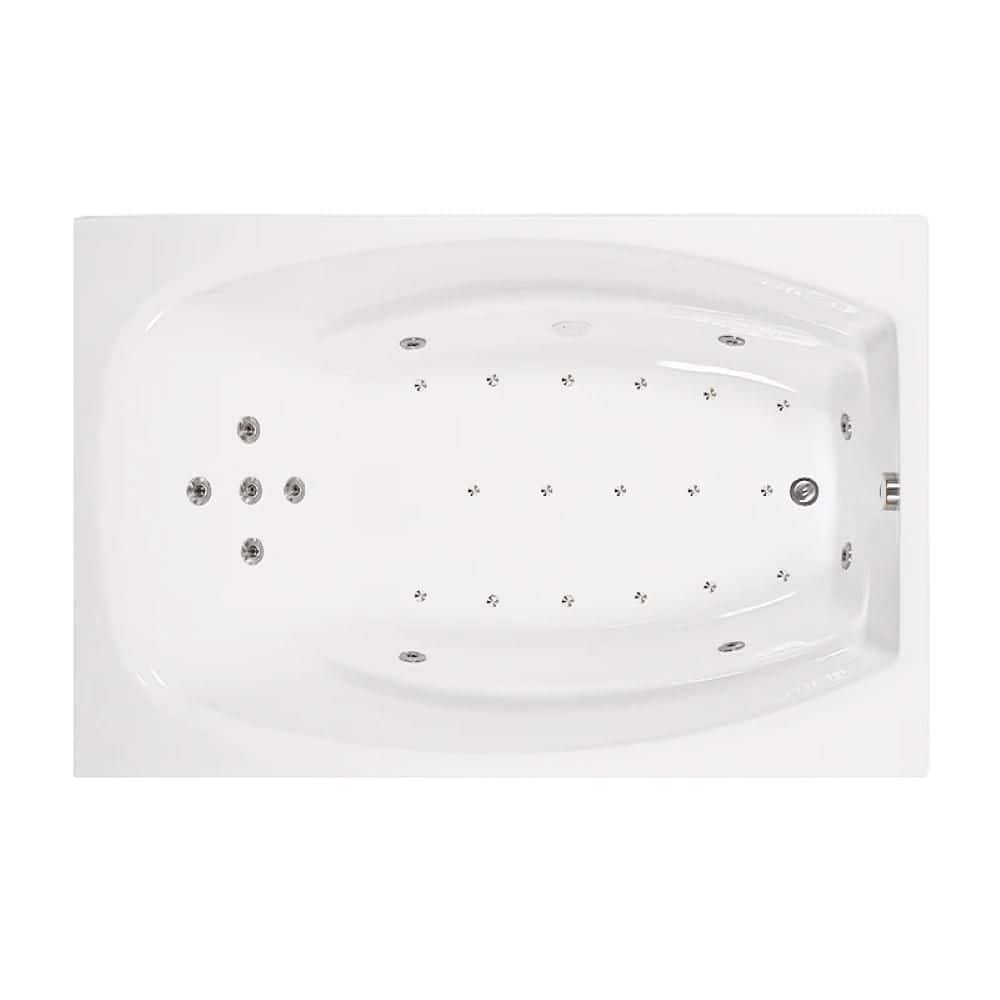 Comfortflo 72 in. x 48 in. Acrylic Rectangular Drop-in Whirlpool and Air Bathtub with Reversible Drain in White (2)