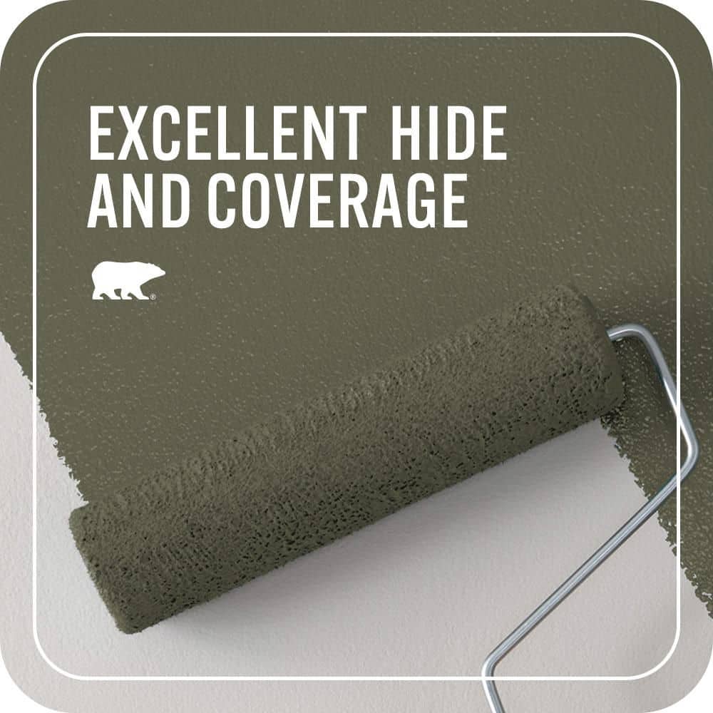 BEHR PREMIUM PLUS 1 qt. #N350-7A Mountain Olive Semi-Gloss Enamel EcoMix Plant-Based Interior Paint & Primer (2)