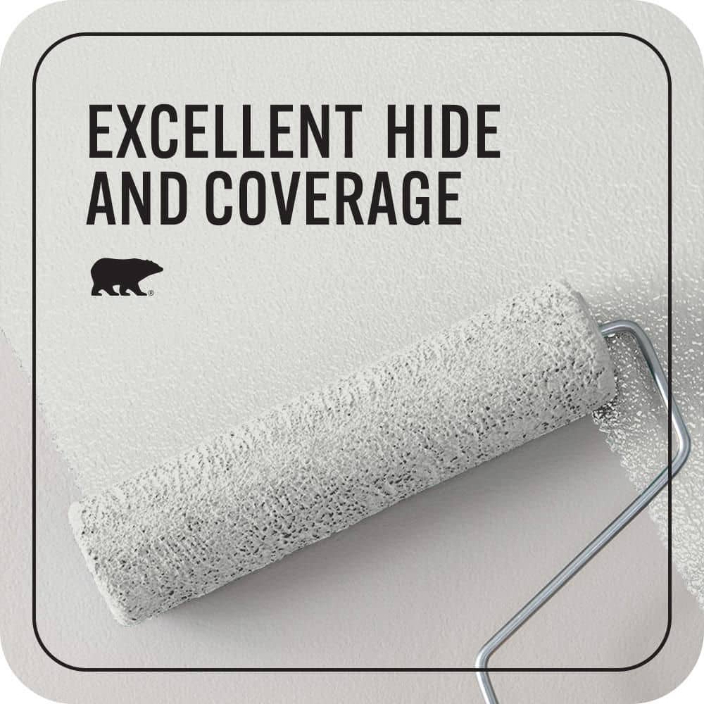 BEHR PREMIUM PLUS #BL-W13 Silver Polish Flat Interior/Exterior Paint & Primer Color Sample (4)