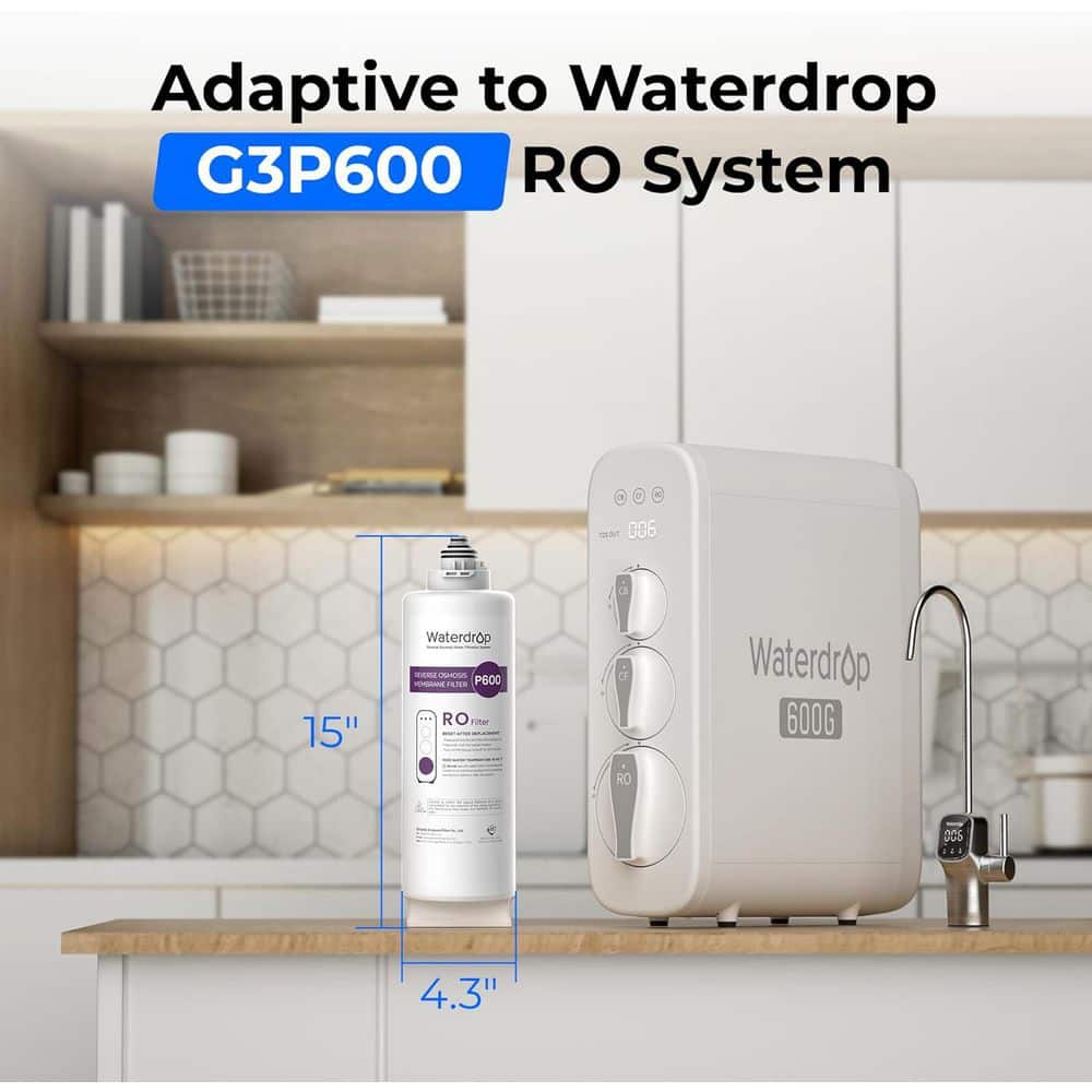 Waterdrop B-WD-G3P600-RO Filter, NSF Certified, Replacement for WD-G3P600 Reverse Osmosis System, 2-year Lifetime (2)