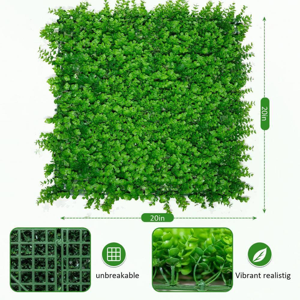 cenadinz 20-Piece 20 in. x 20 in. Plastic Privacy Fence Screen Green Mesh Fabric Panels for Garden Fence (Type#1) (2)