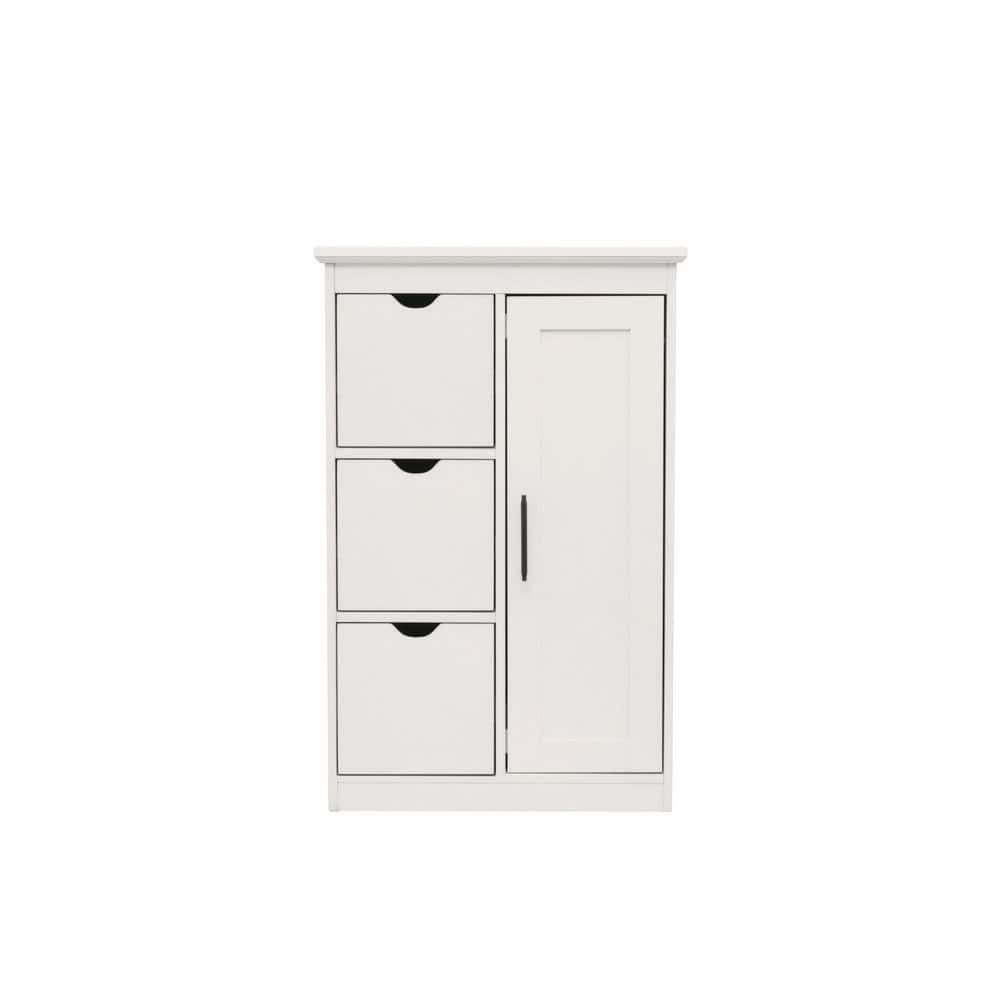 Glacier Bay 22 in. W x 11.81 in. D x 34 in. H White Freestanding Floor Linen Cabinet (3)