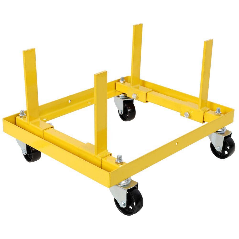 Miscool Avex 750 lbs. Yellow Rolling Engine Stand Adjustable Width And Length with 2pcs Buckle Straps (1)