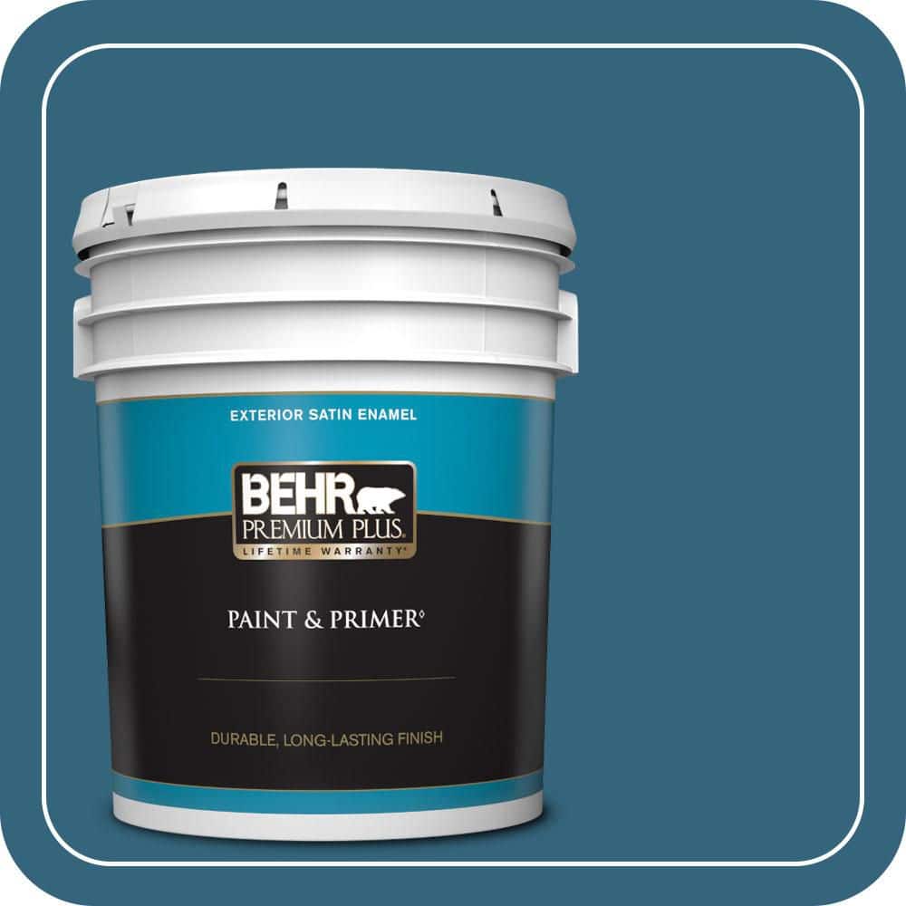 BEHR PREMIUM PLUS 5 gal. #550D-7 Southern Evening Satin Enamel Exterior Paint & Primer
