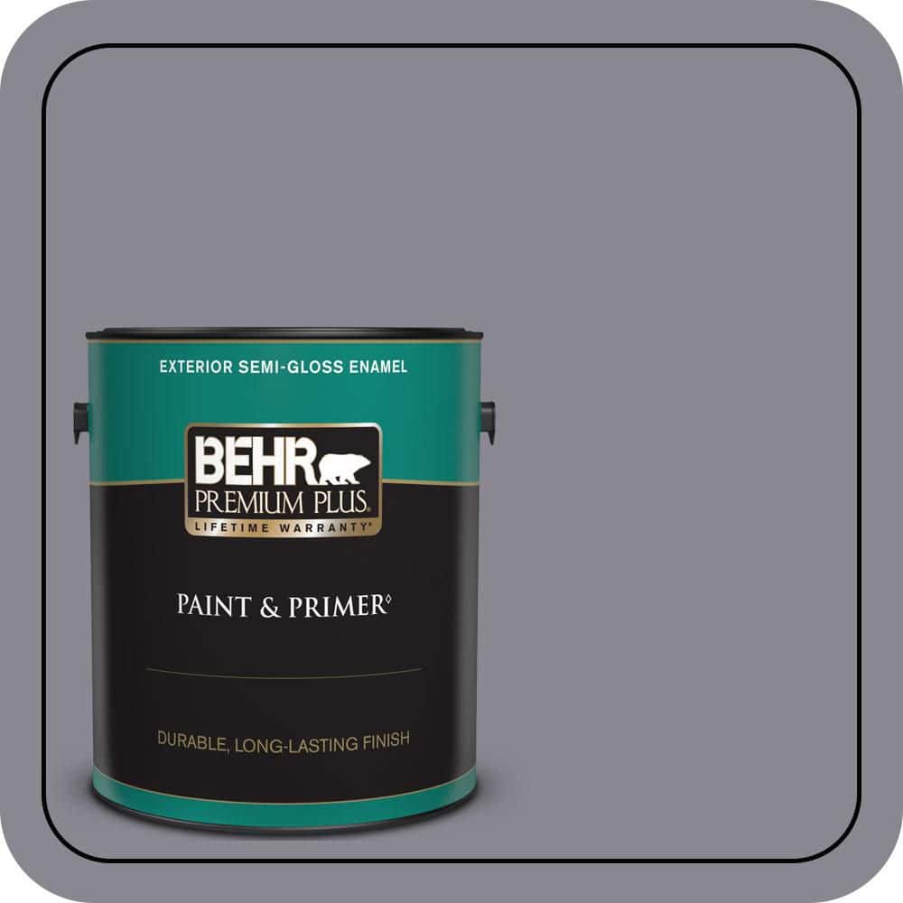 BEHR PREMIUM PLUS 1 gal. #N550-5 Box Office Semi-Gloss Enamel Exterior Paint & Primer