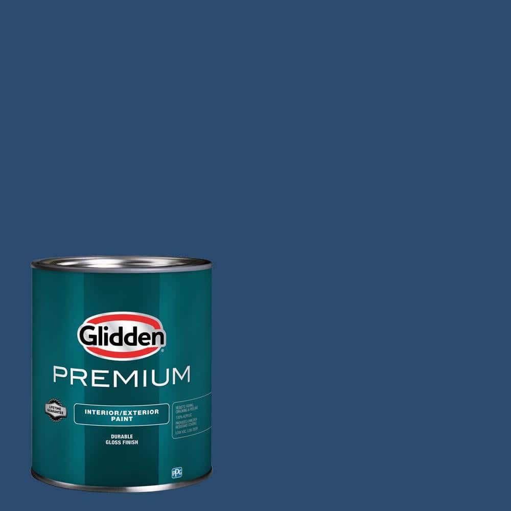Glidden Premium 1 qt. Blue Tang PPG1160-7 High Gloss Interior/Exterior Trim, Door and Cabinet Paint