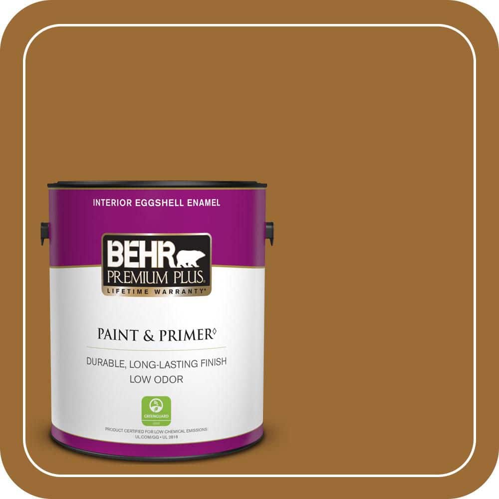 BEHR PREMIUM PLUS 1 gal. #PPU6-01 Curry Powder Eggshell Enamel Low Odor Interior Paint & Primer