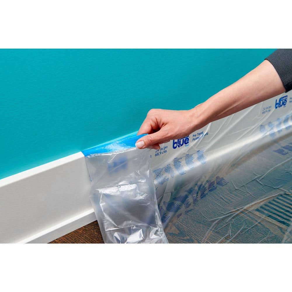 3M ScotchBlue 4 ft. x 90 ft. Clear Pre-Taped Painter's Plastic Sheet with Edge Lock and Dispenser (Case of 6) (3)